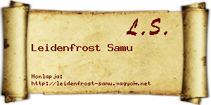 Leidenfrost Samu névjegykártya